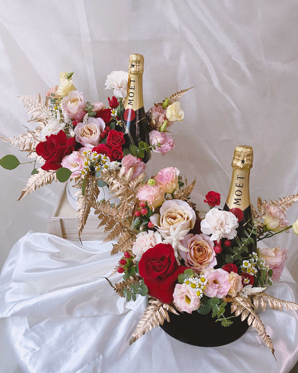 Boite De Fleur Moët - Fresh Flowers | Table Centrepiece Singapore