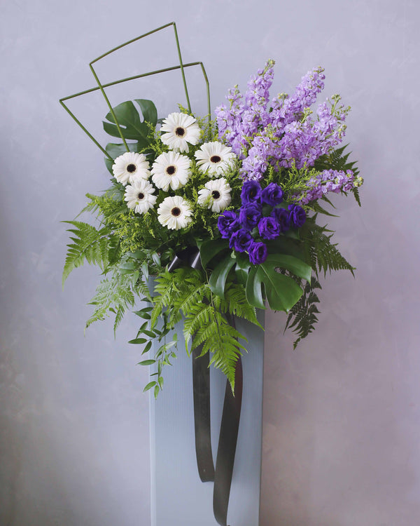 Purest Tranquility sympathy flower stand, Singapore same-day delivery