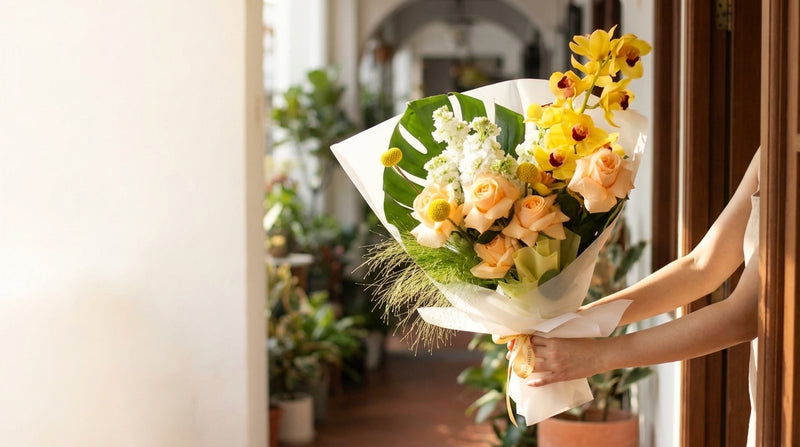 Where to buy hand bouquets in Singapore - curated bouquets on display