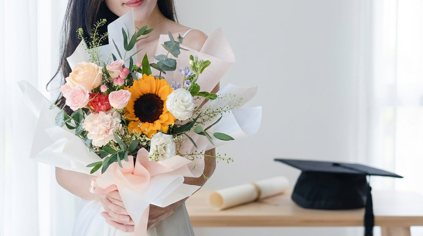 Graduation flowers and convocation bouquets Singapore with same-day delivery