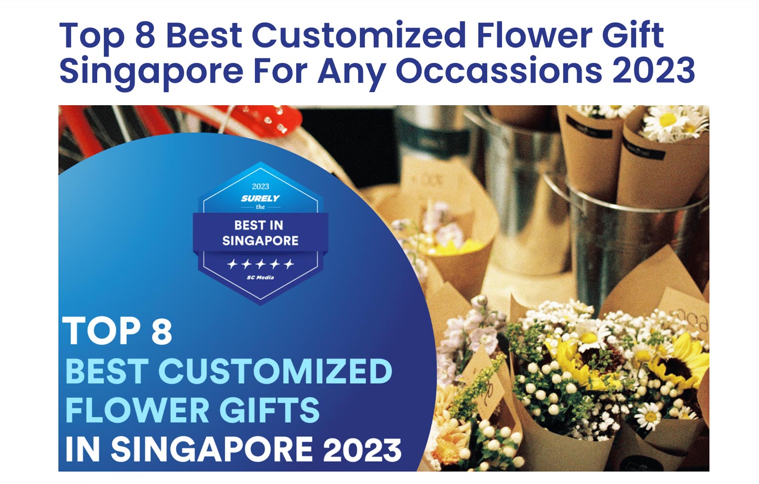 Top 8 Best Customized Flower Gift Singapore For Any Occassions 2023