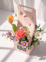 Blush Hour box with white and lilac cosmos