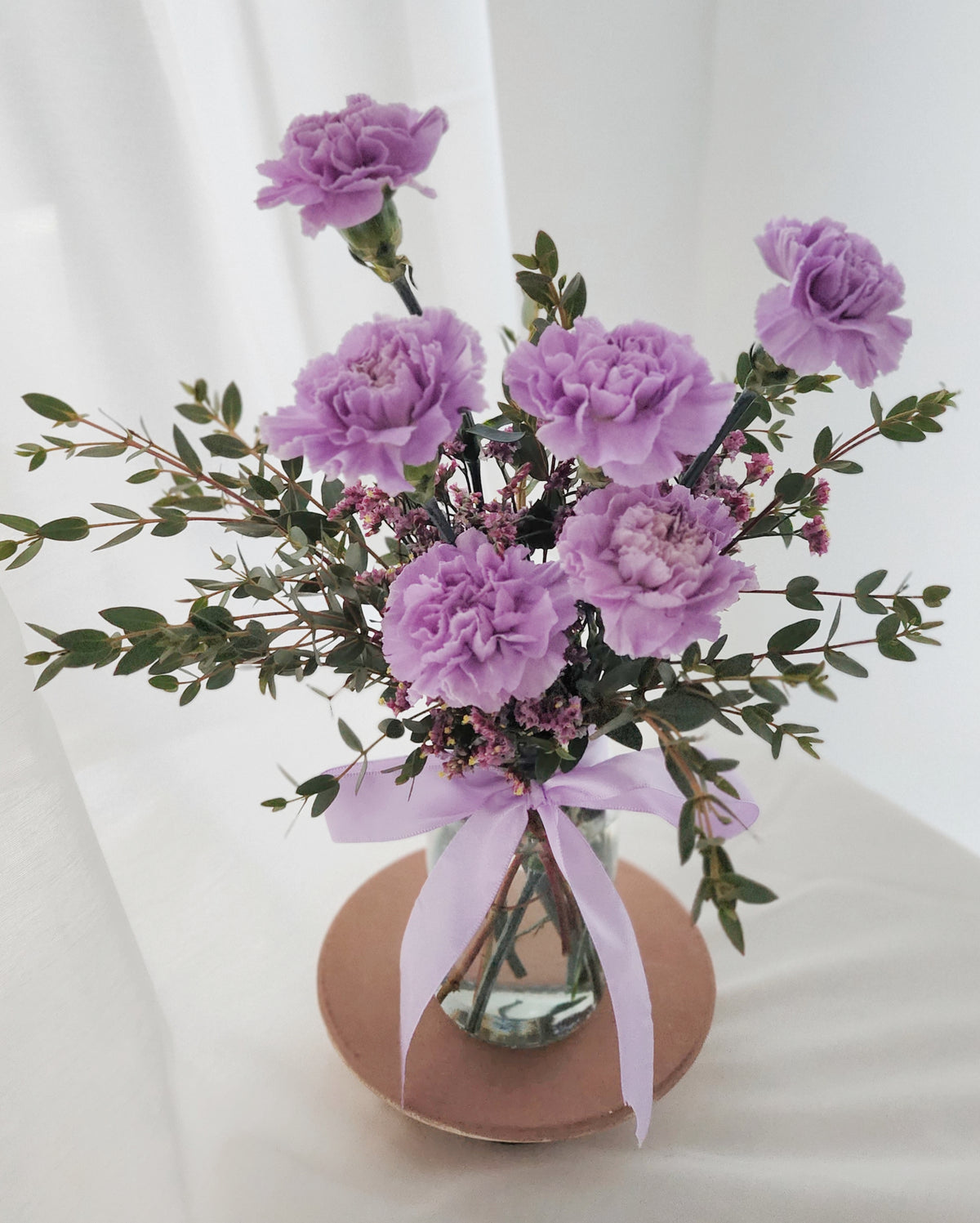 Carnations In Lilac Vase