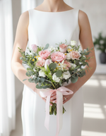 Modern bride holding the Melody Bridal Bouquet