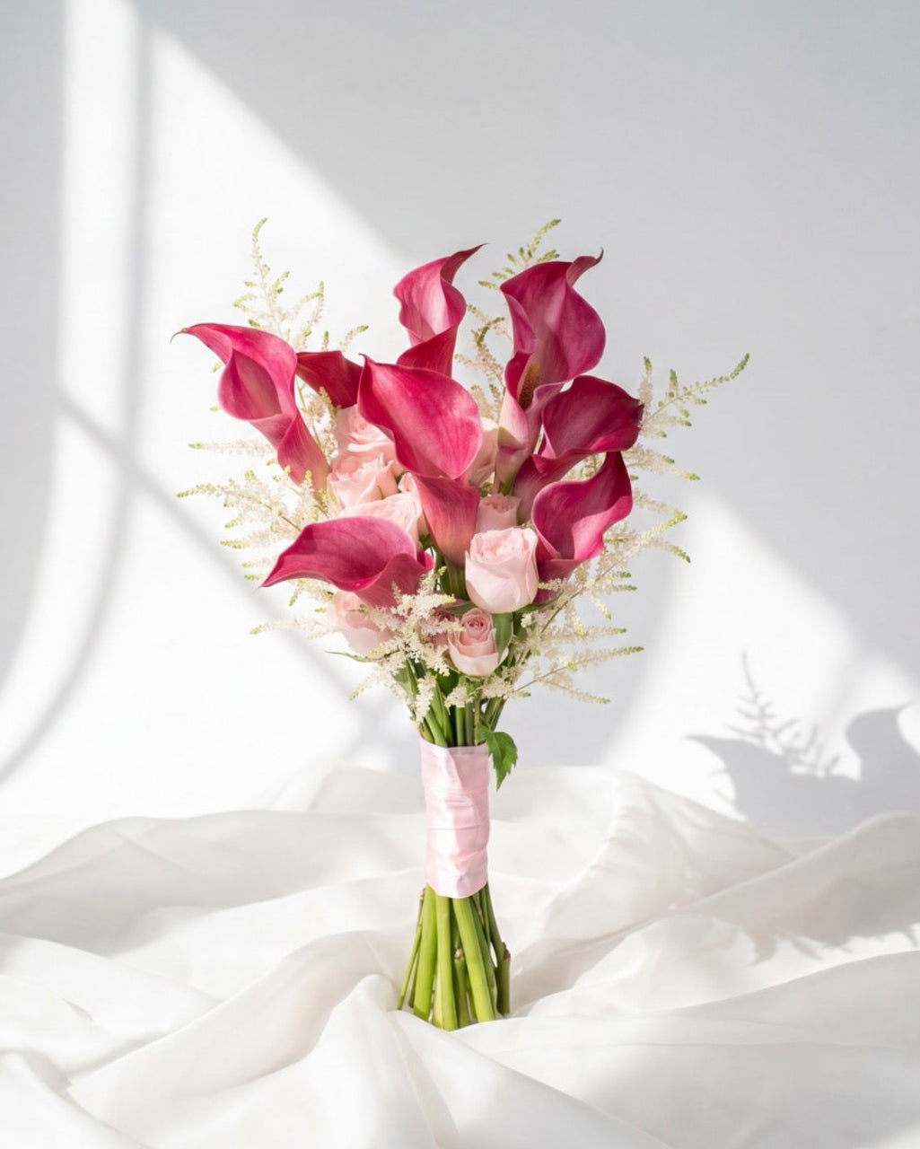 Korean Style Calla Lilies Bridal Bouquet - Bold