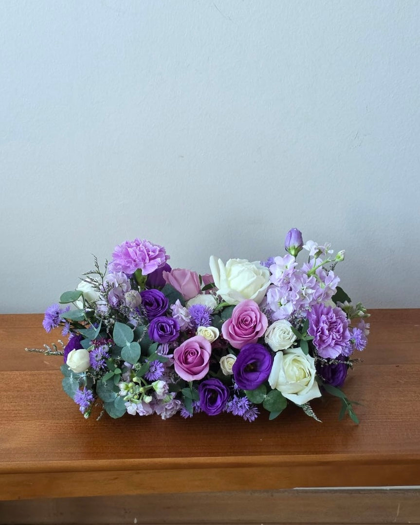 Fresh Table Centrepiece - Purple | Free Same-Day Flower Delivery Singapore