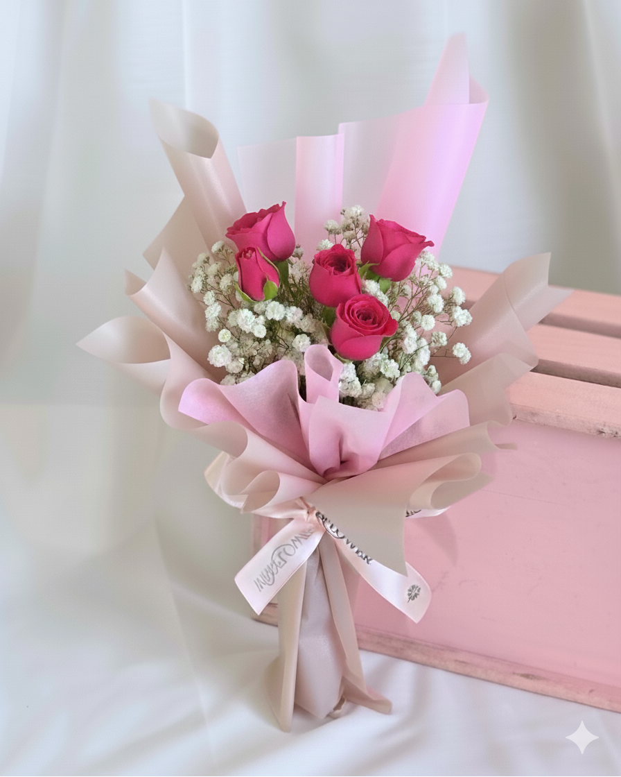 Give a Bunch - Hot Pink Hand Bouquet - View 3 | Windflower Florist