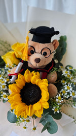 Small Grad Bear Arranged in Bouquet Flower Arrangement | Free Same-Day Flower Delivery Singapore