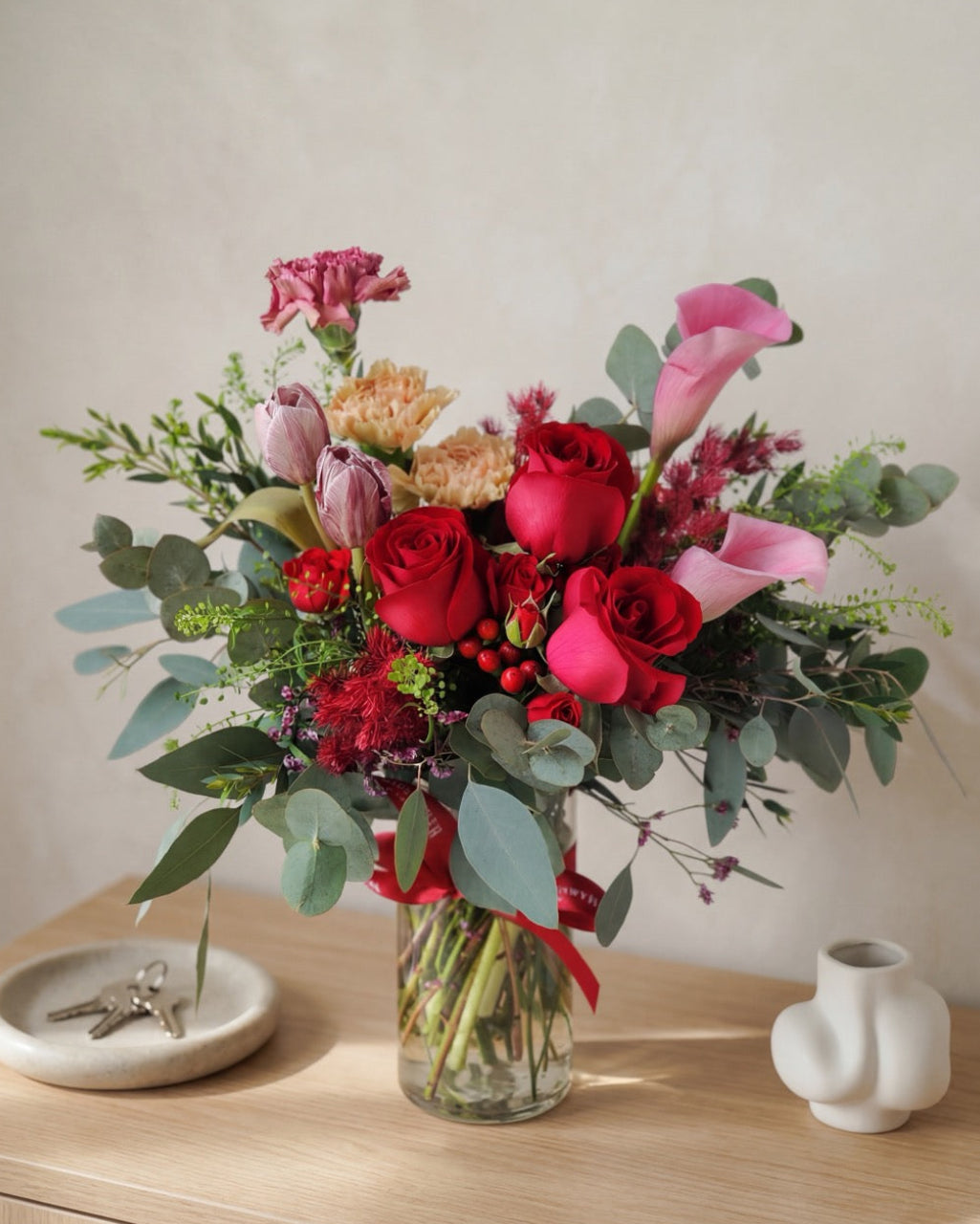 Infinity Love In Red Vase