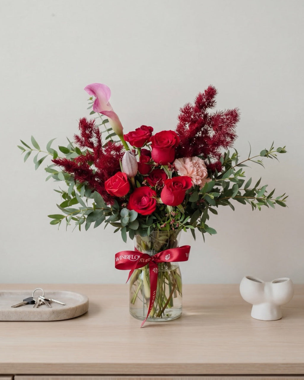 Infinity Love In Red Vase