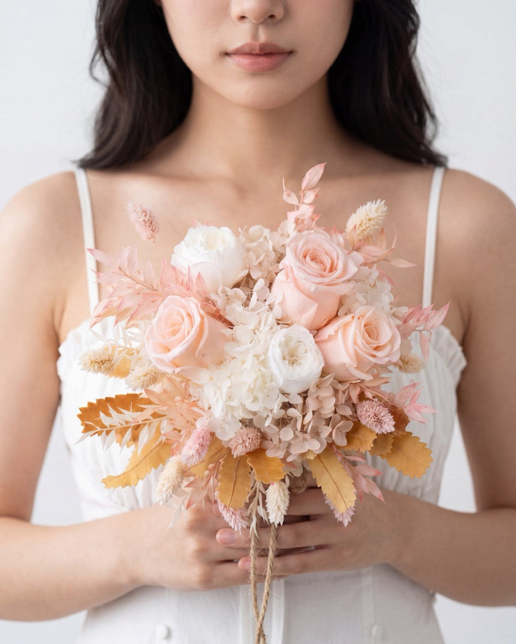 Eternal Peach Bridal Bouquet- Rounded