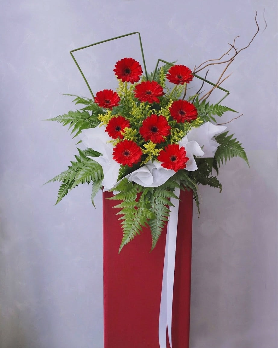 Radiant Cheer Congratulatory Flower Stand | Free Same-Day Delivery Singapore