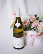 Boite De Fleur White Wine - Fresh Flowers Gift Hamper by Windflower Florist Singapore