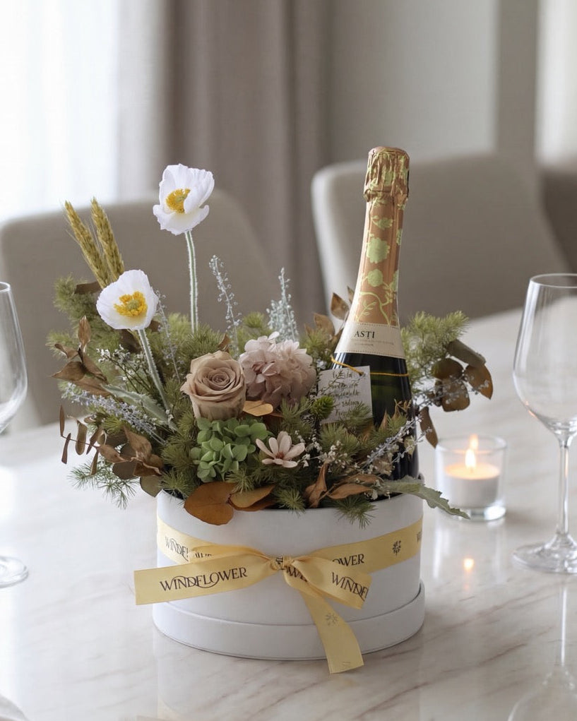Boite De Fleur Moscato - Everblooms Preserved Flowers | Free Same-Day Flower Delivery Singapore