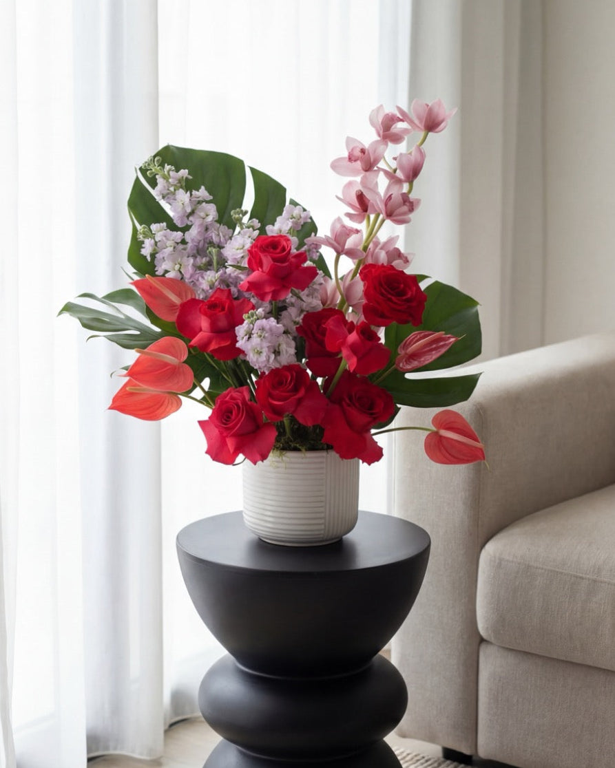 Fuchsia Bloom Hand Bouquet by Windflower Florist Singapore