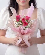 Give a Bunch - Hot Pink Hand Bouquet | Free Same-Day Flower Delivery Singapore