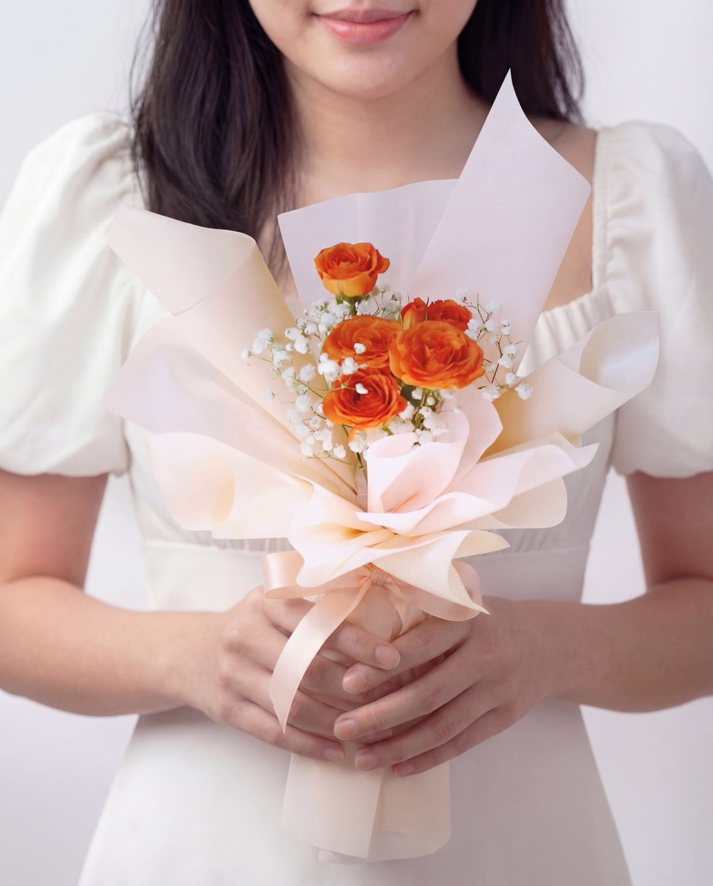 Give a Bunch - Orange Hand Bouquet | Free Same-Day Flower Delivery Singapore
