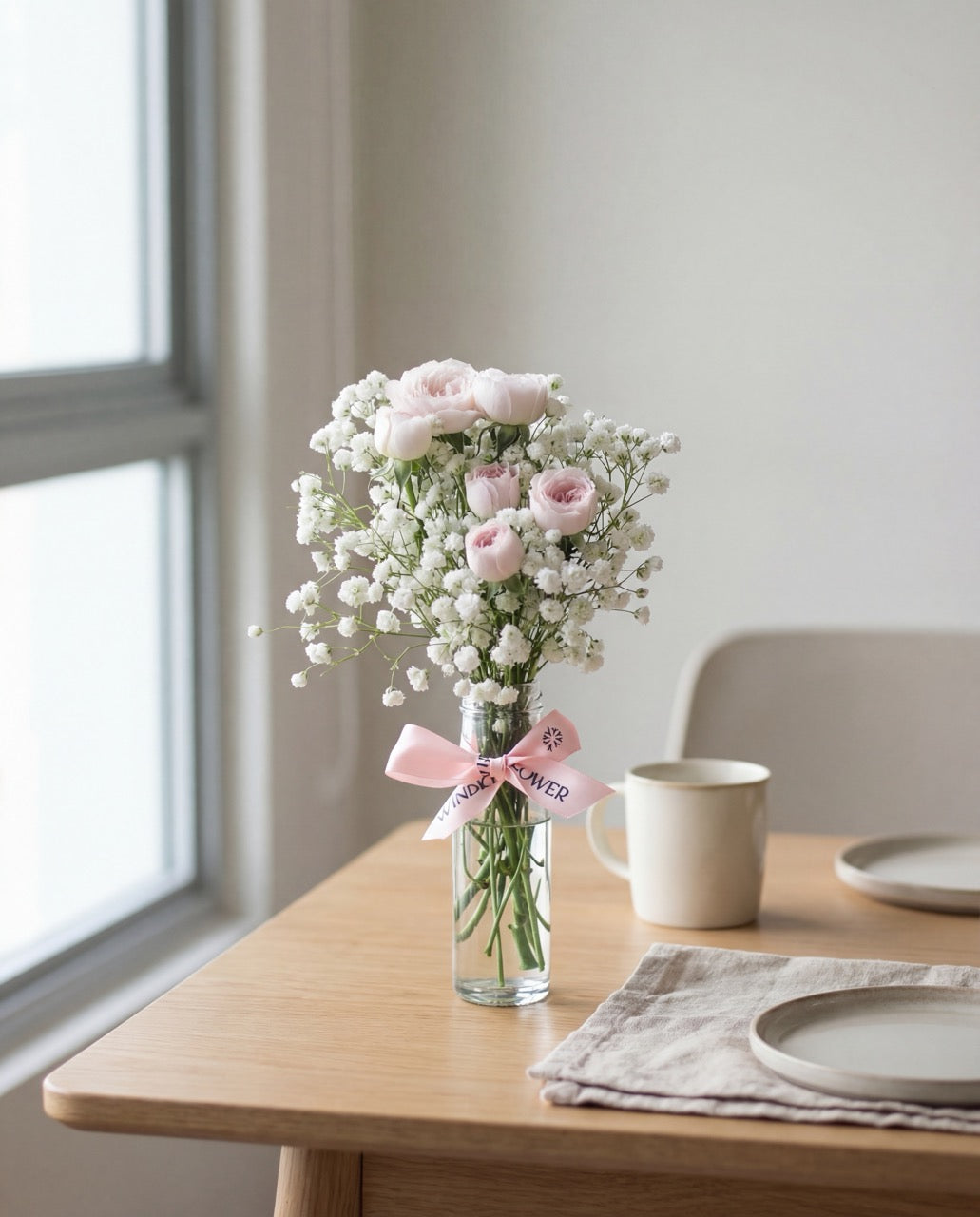 Give a Bunch - Pink Hand Bouquet by Windflower Florist Singapore