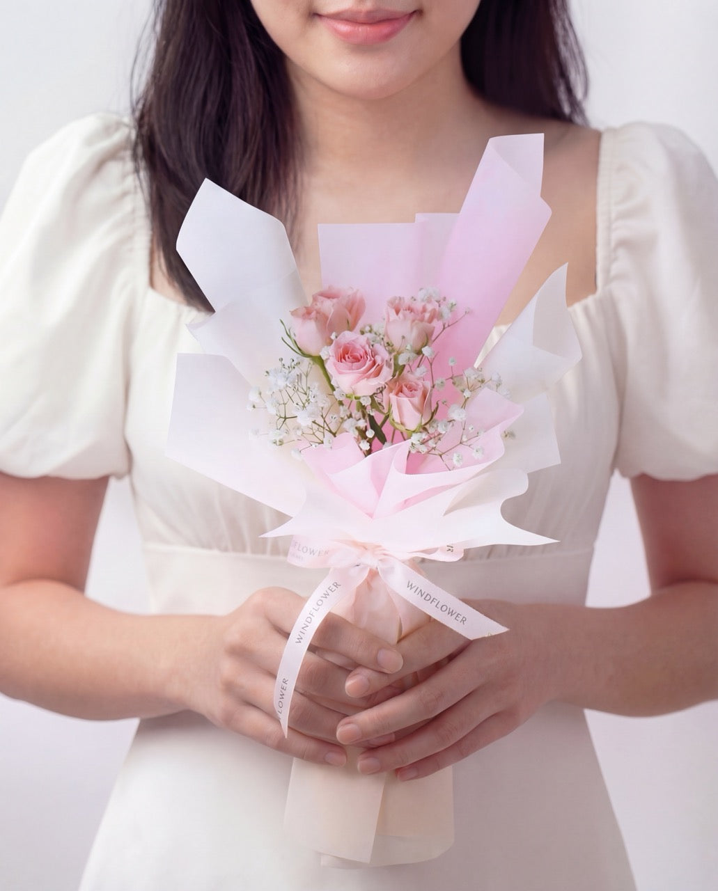 Give a Bunch - Pink Hand Bouquet | Free Same-Day Flower Delivery Singapore