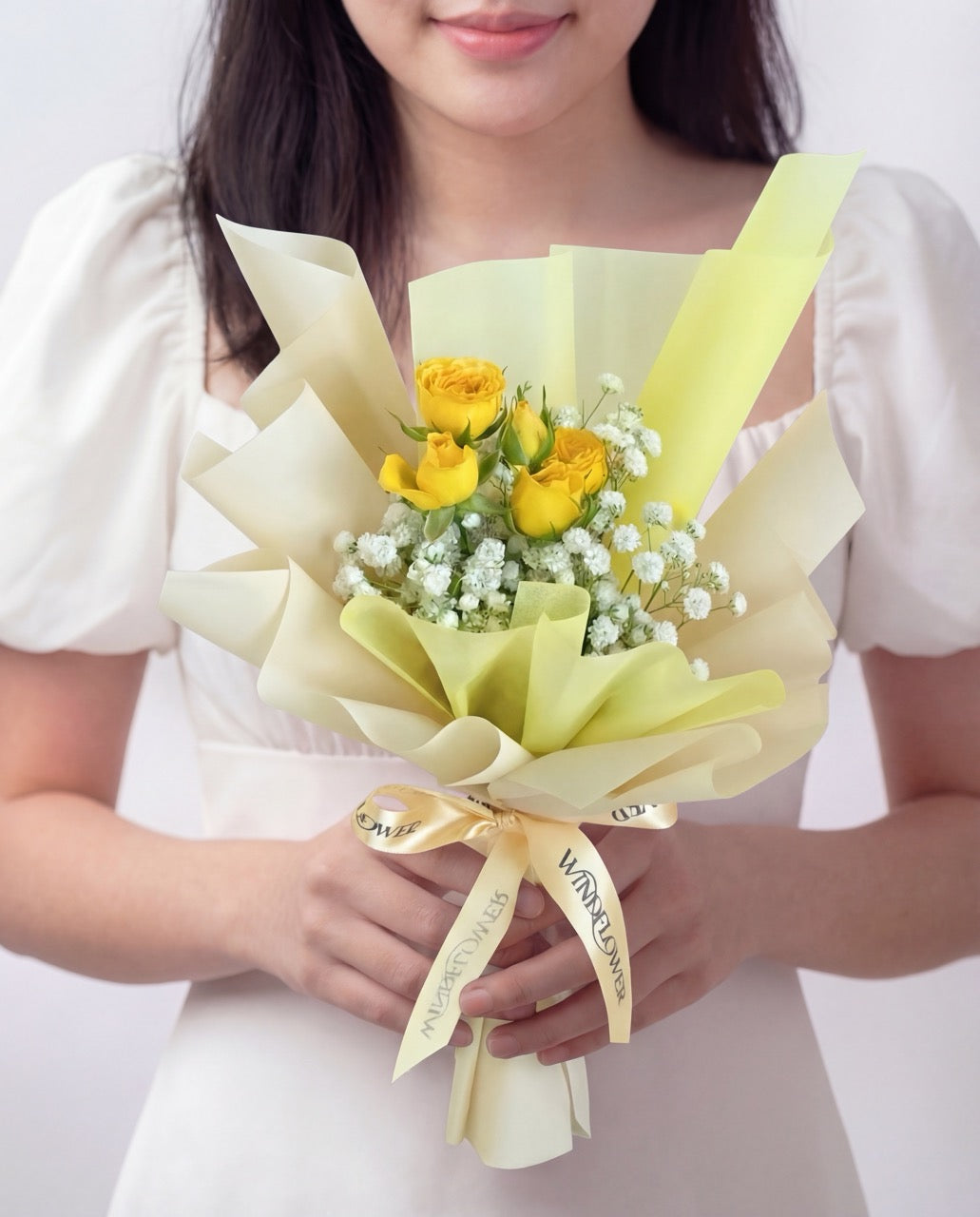 Give a Bunch - Yellow Hand Bouquet | Free Same-Day Flower Delivery Singapore