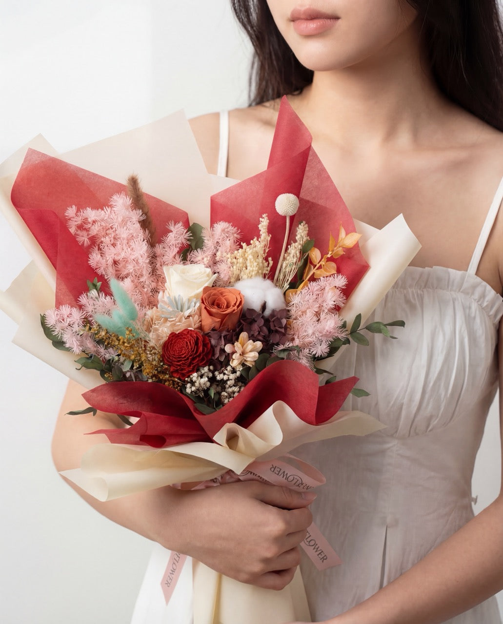 Golden Cherub Hand Bouquet | Free Same-Day Flower Delivery Singapore