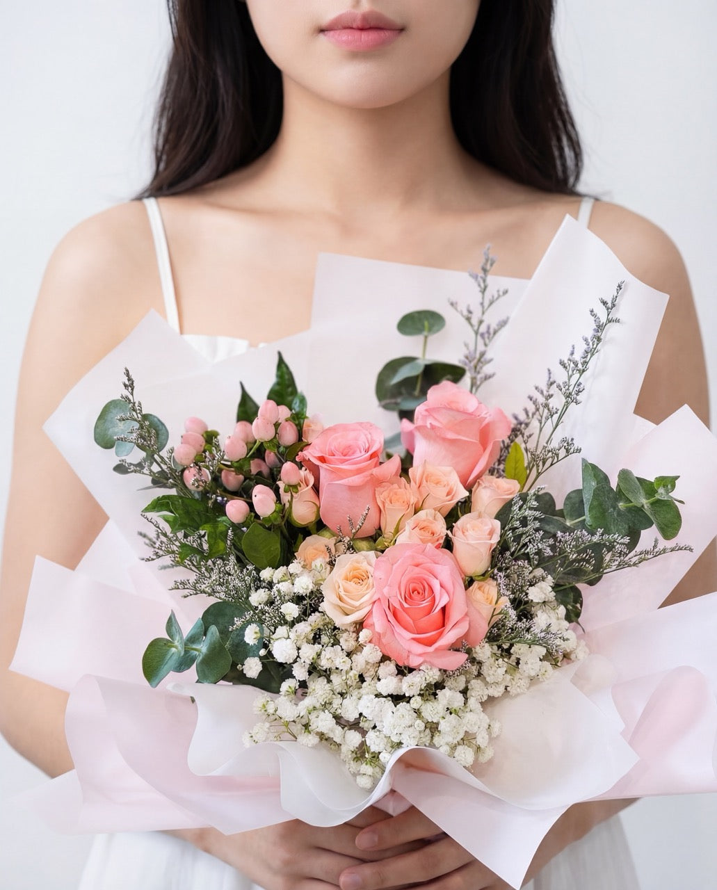 Pastel Hearts Hand Bouquet | Free Same-Day Flower Delivery Singapore