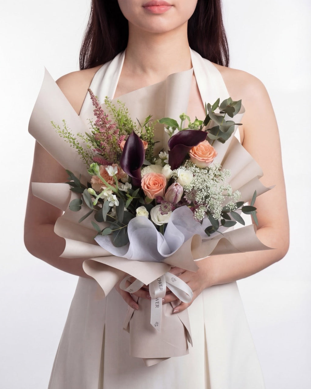 Tulle Hand Bouquet | Free Same-Day Flower Delivery Singapore