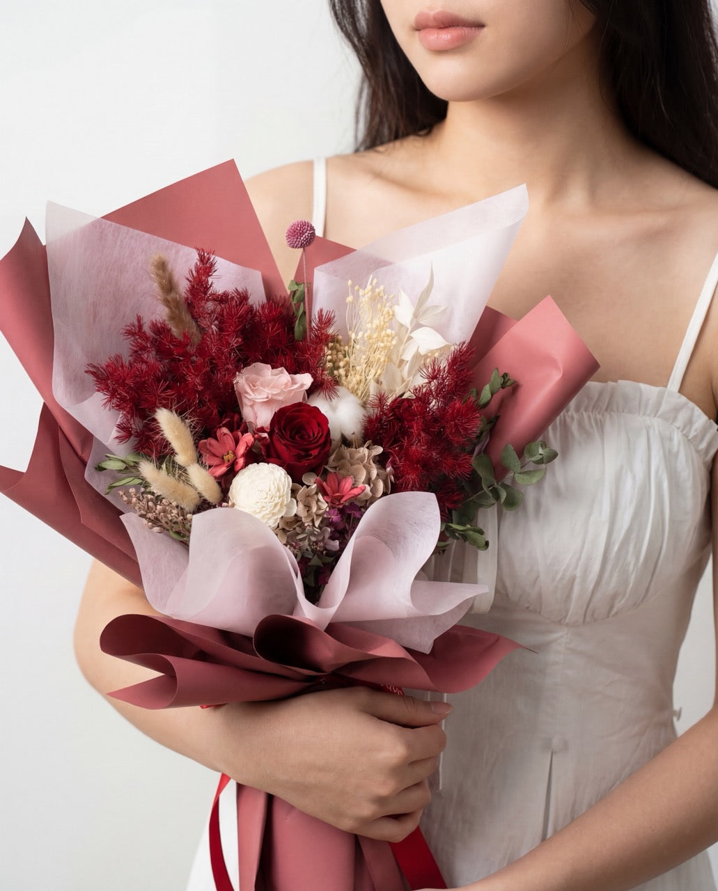 Velvet Cherub Hand Bouquet | Free Same-Day Flower Delivery Singapore