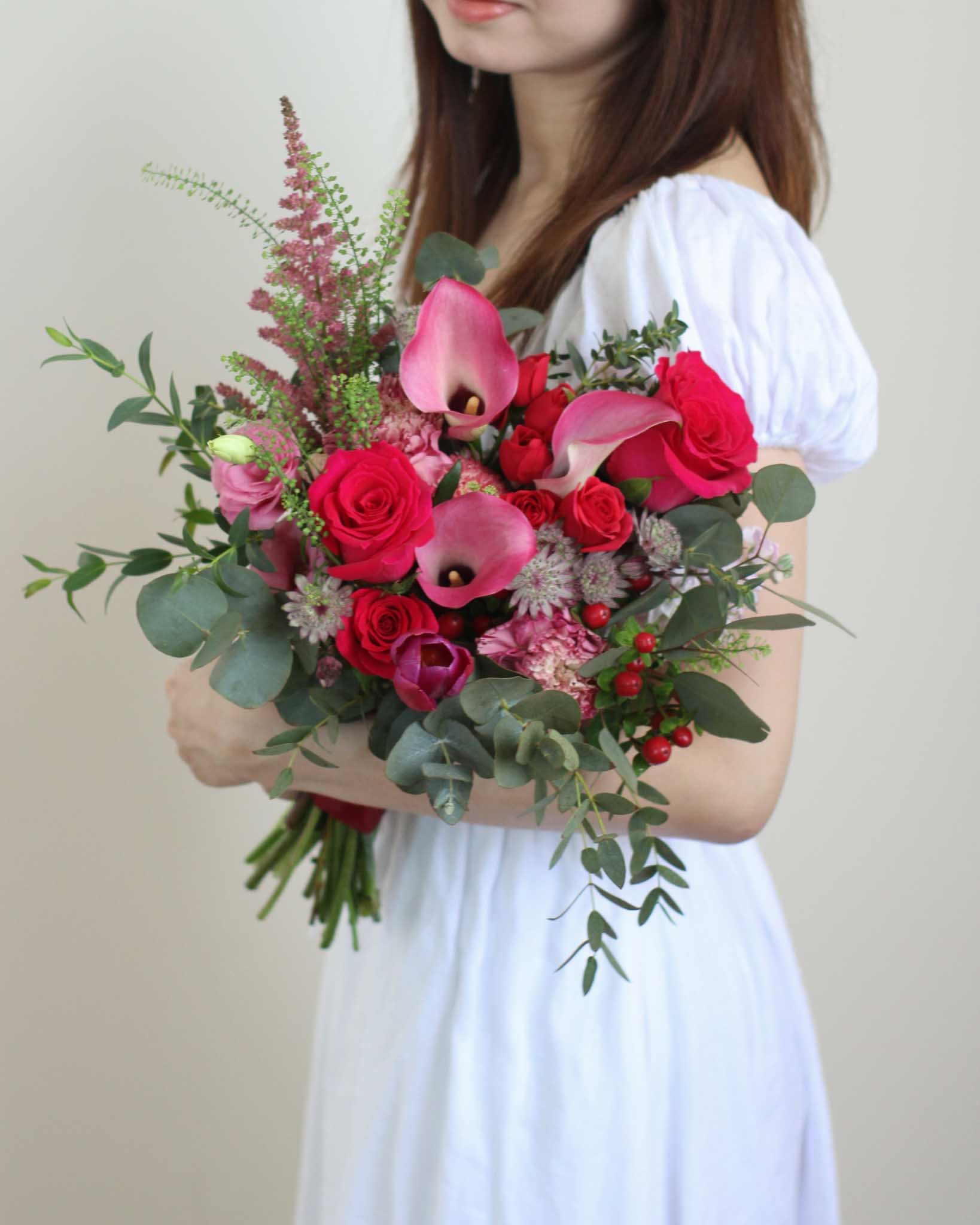 Berrybloom Bridal Bouquet - Frontal | Free Same-Day Flower Delivery Singapore