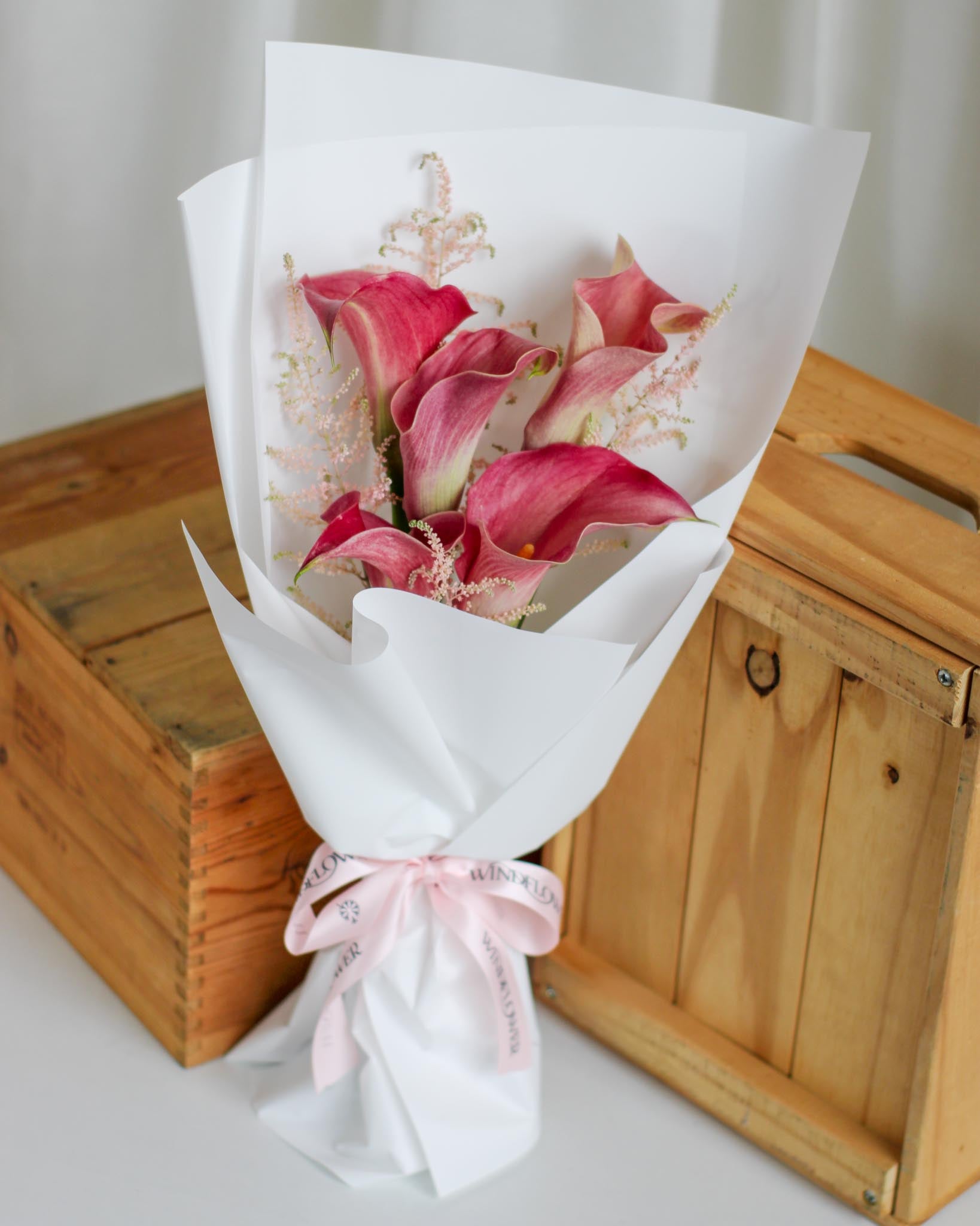 Calla Haven Hand Bouquet | Free Same-Day Flower Delivery Singapore