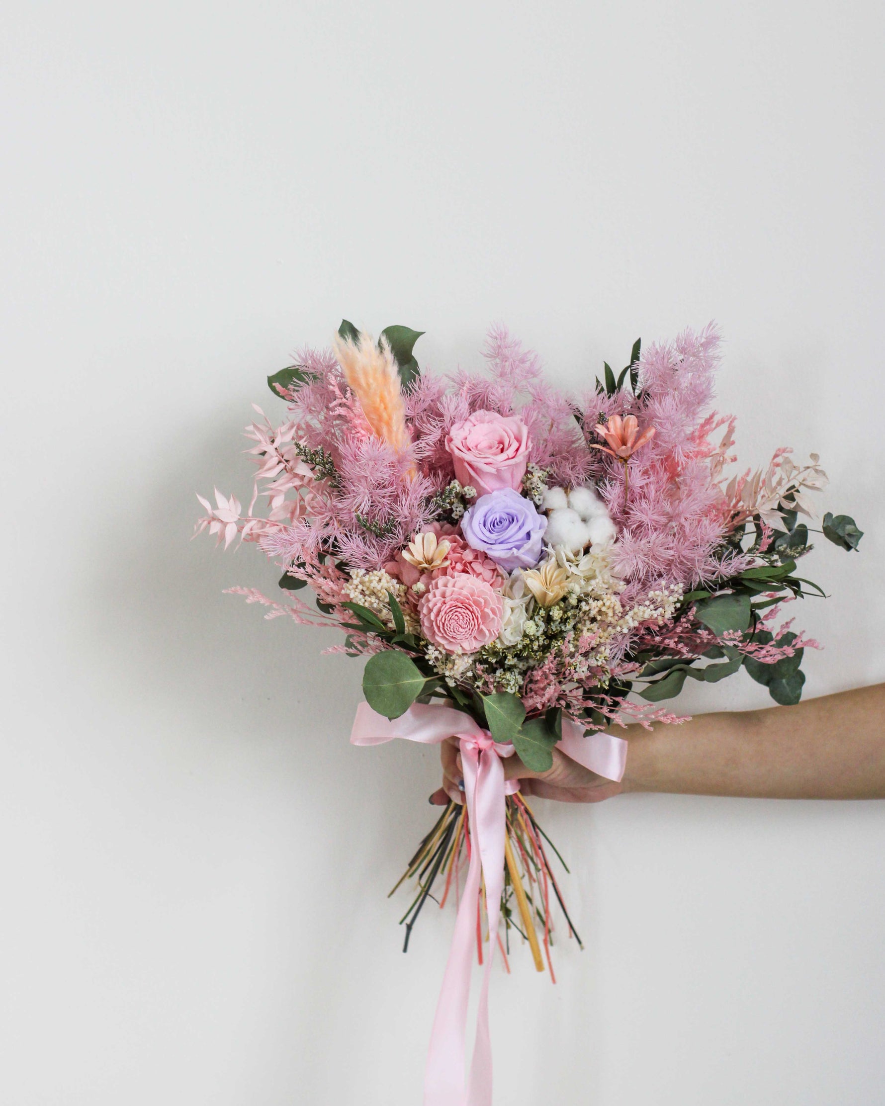 Blushing Cherub Bridal Bouquet- Frontal by Windflower Florist Singapore