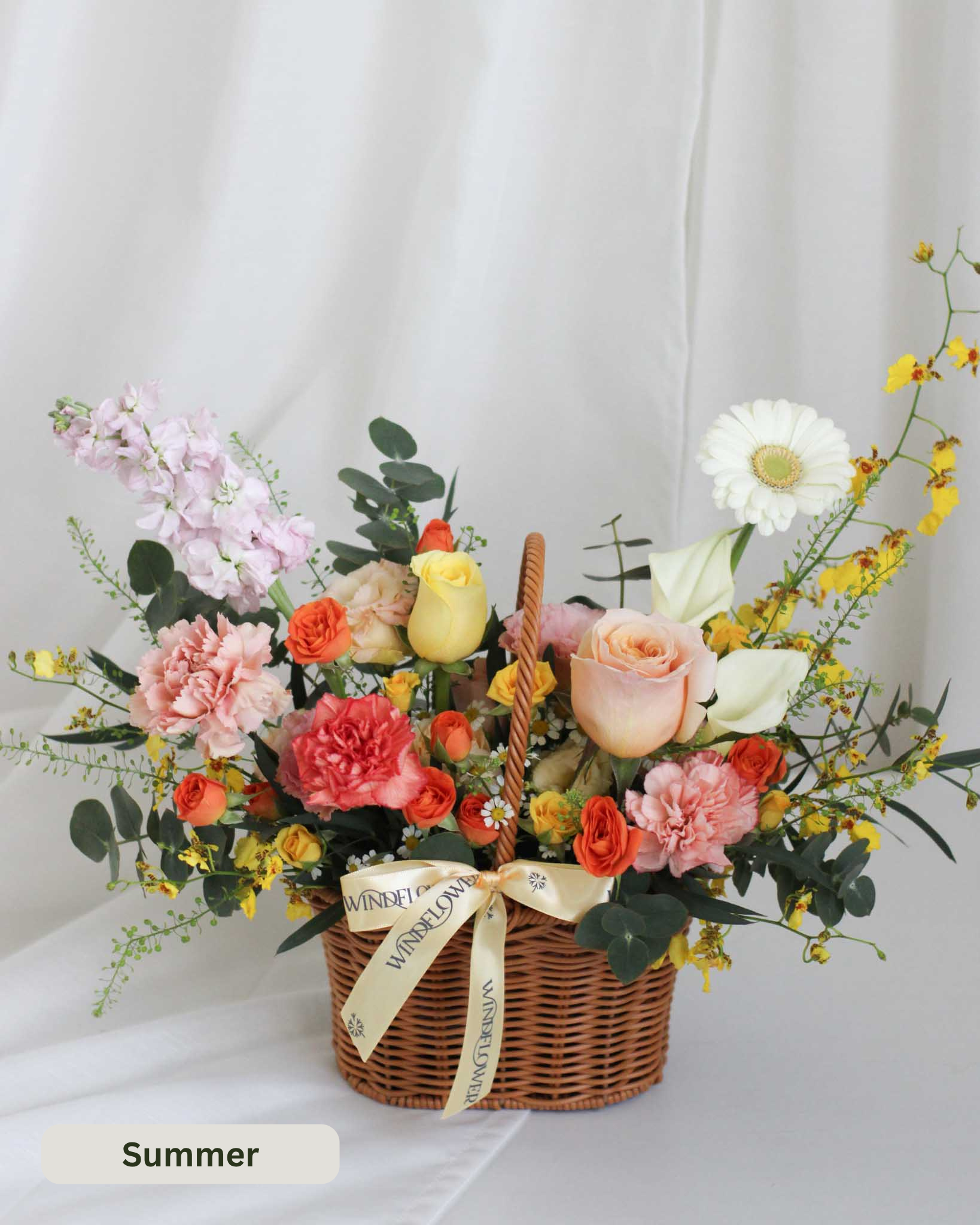 Daily Surprise In A Basket - Fresh Flowers Flower Arrangement - View 3 | Windflower Florist