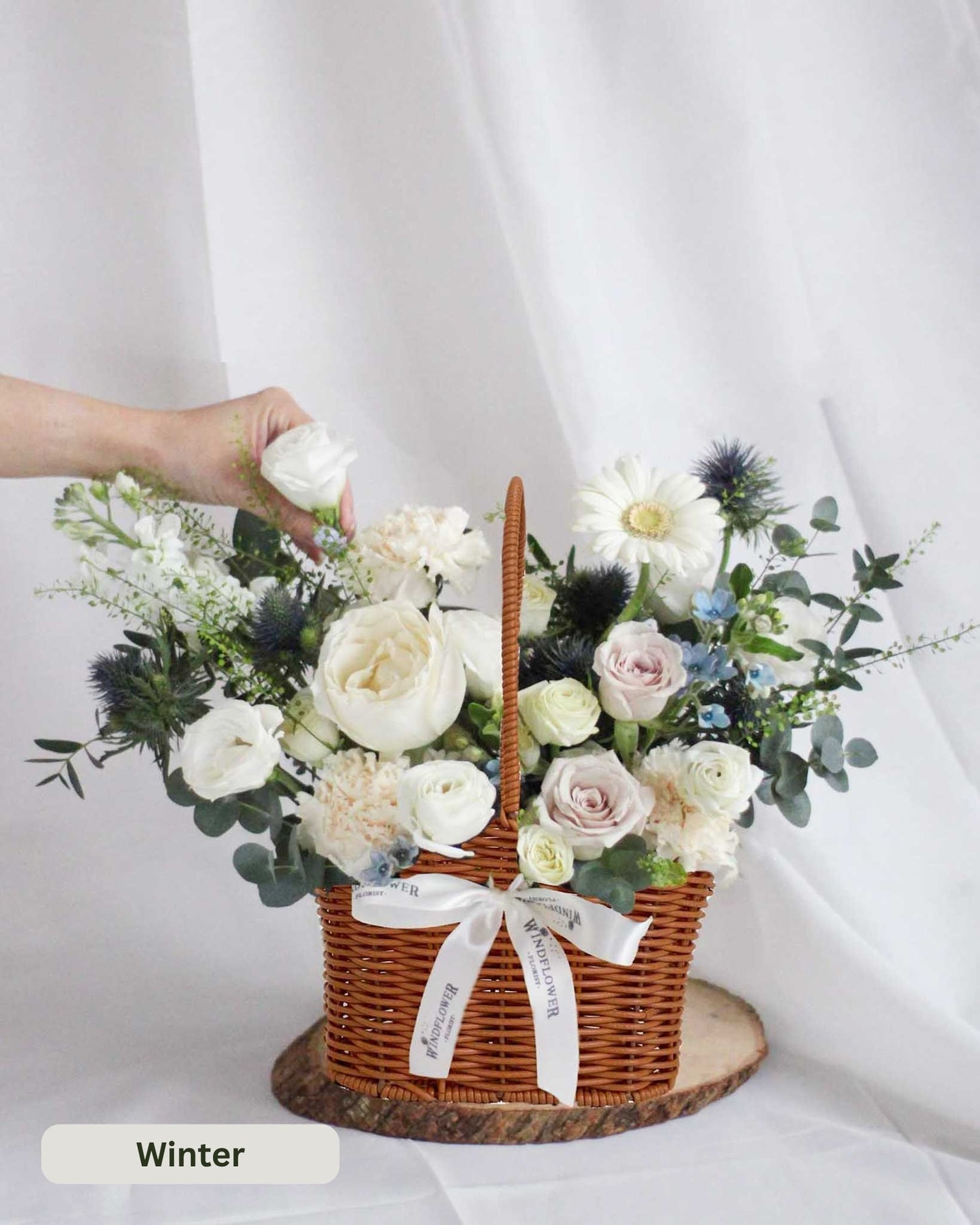 Daily Surprise In A Basket - Fresh Flowers Flower Arrangement | Free Same-Day Flower Delivery Singapore