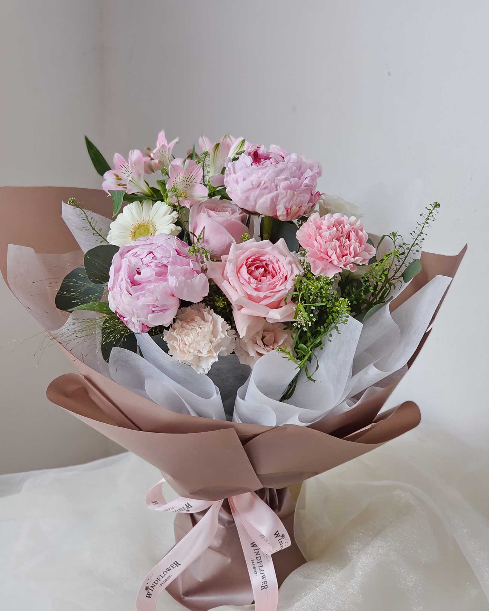 Blissful Blossoms Hand Bouquet | Free Same-Day Flower Delivery Singapore