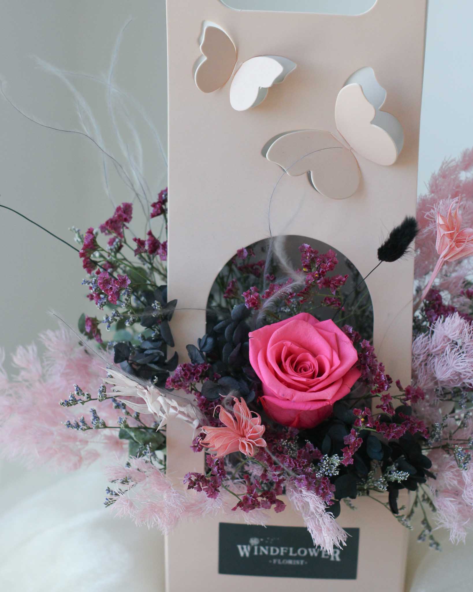 Born Pink Preserved Flowers by Windflower Florist Singapore