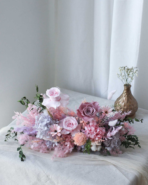 Preserved and Dried Table Centrepiece Frontal- Spring | Free Same-Day Flower Delivery Singapore
