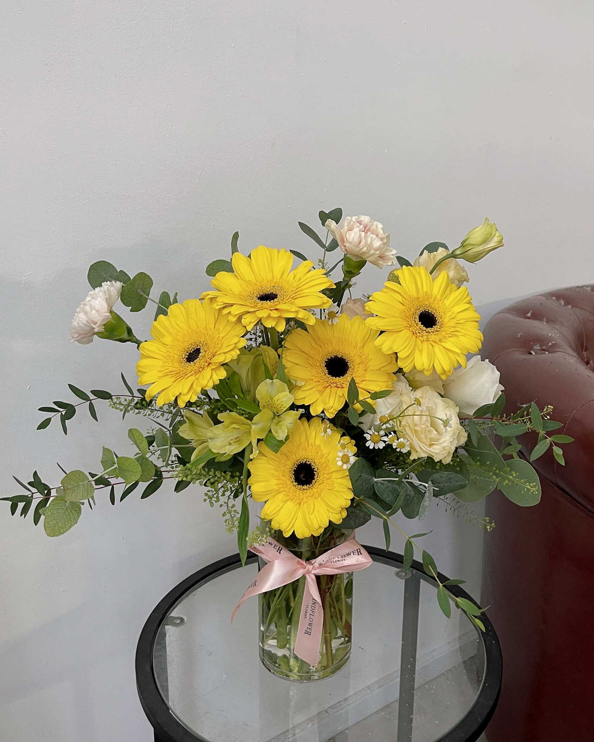 Daisy-Me-Rolling in Yellow Vase | Free Same-Day Flower Delivery Singapore
