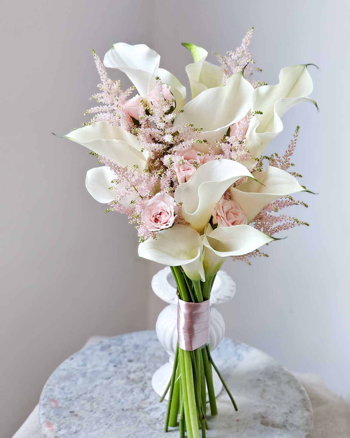 Korean Style Calla Lilies Bridal Bouquet - Sweet