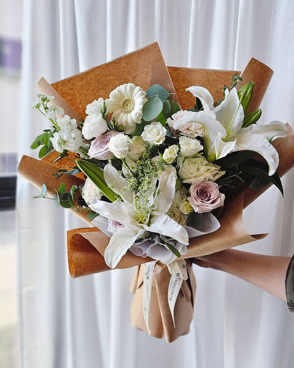 Lily's Grace Hand Bouquet | Free Same-Day Flower Delivery Singapore