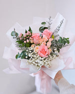 Pastel Hearts Hand Bouquet - View 3 | Windflower Florist