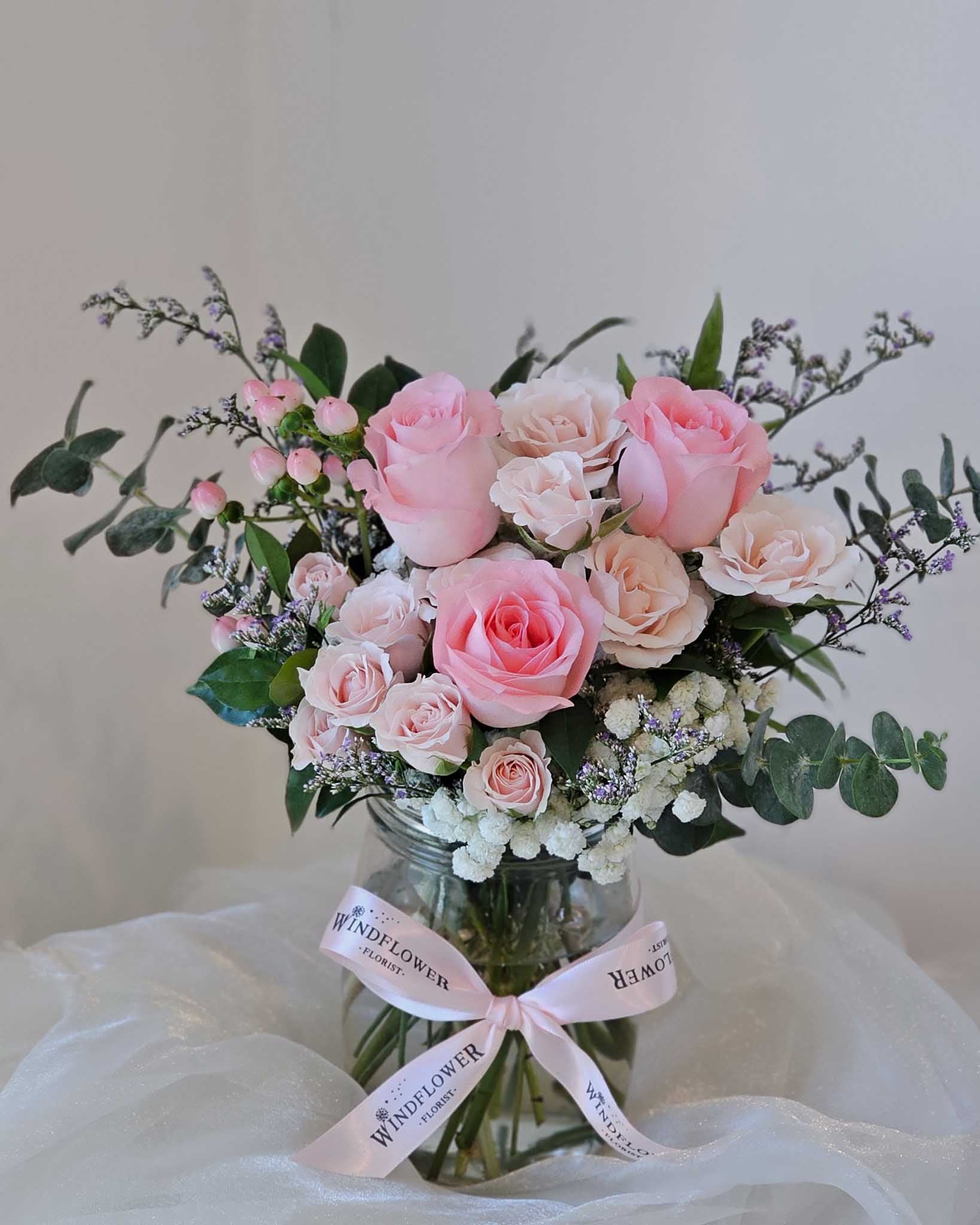 Pastel Hearts Hand Bouquet - View 4 | Windflower Florist