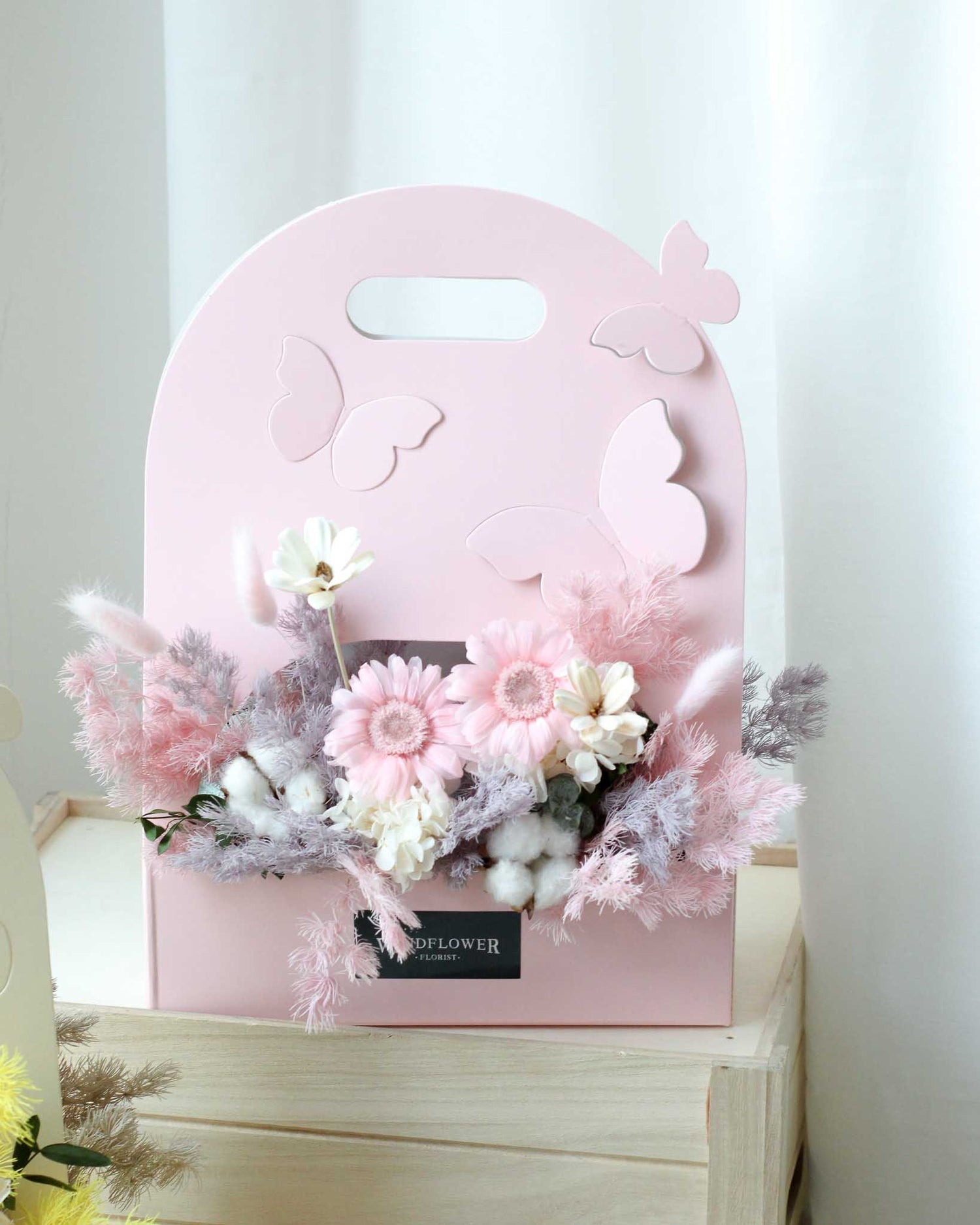 Pink Icing Preserved Flowers | Free Same-Day Flower Delivery Singapore
