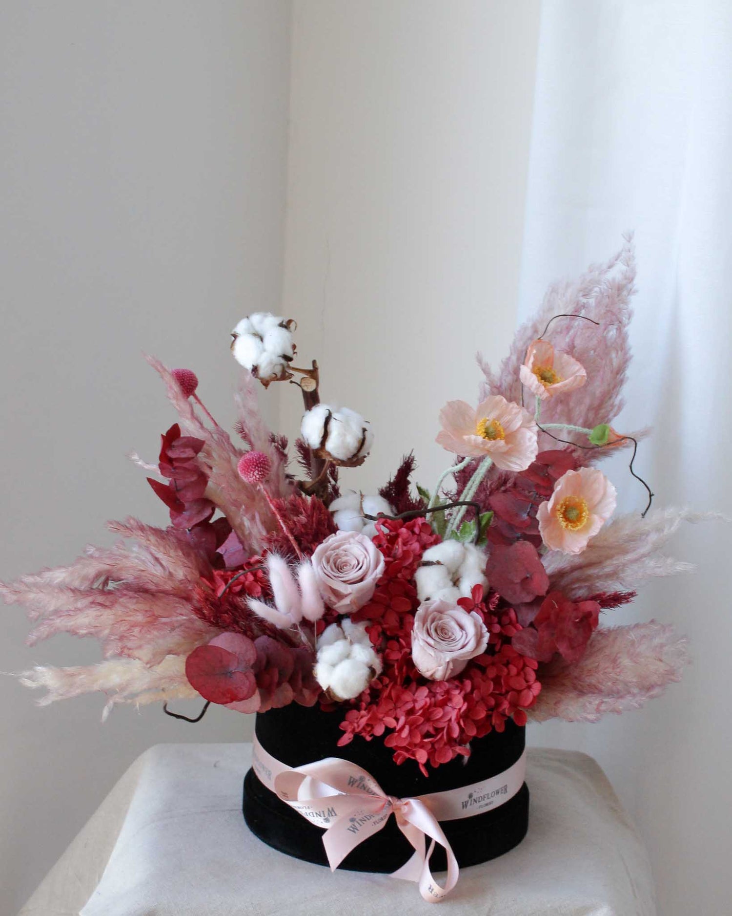Boite De Fleur Seche Poppy Preserved Flowers | Free Same-Day Flower Delivery Singapore