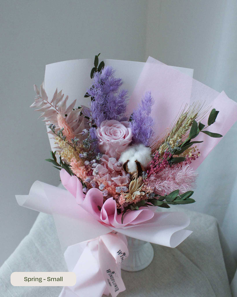 Daily Surprise - Dried Flowers Hand Bouquet by Windflower Florist Singapore
