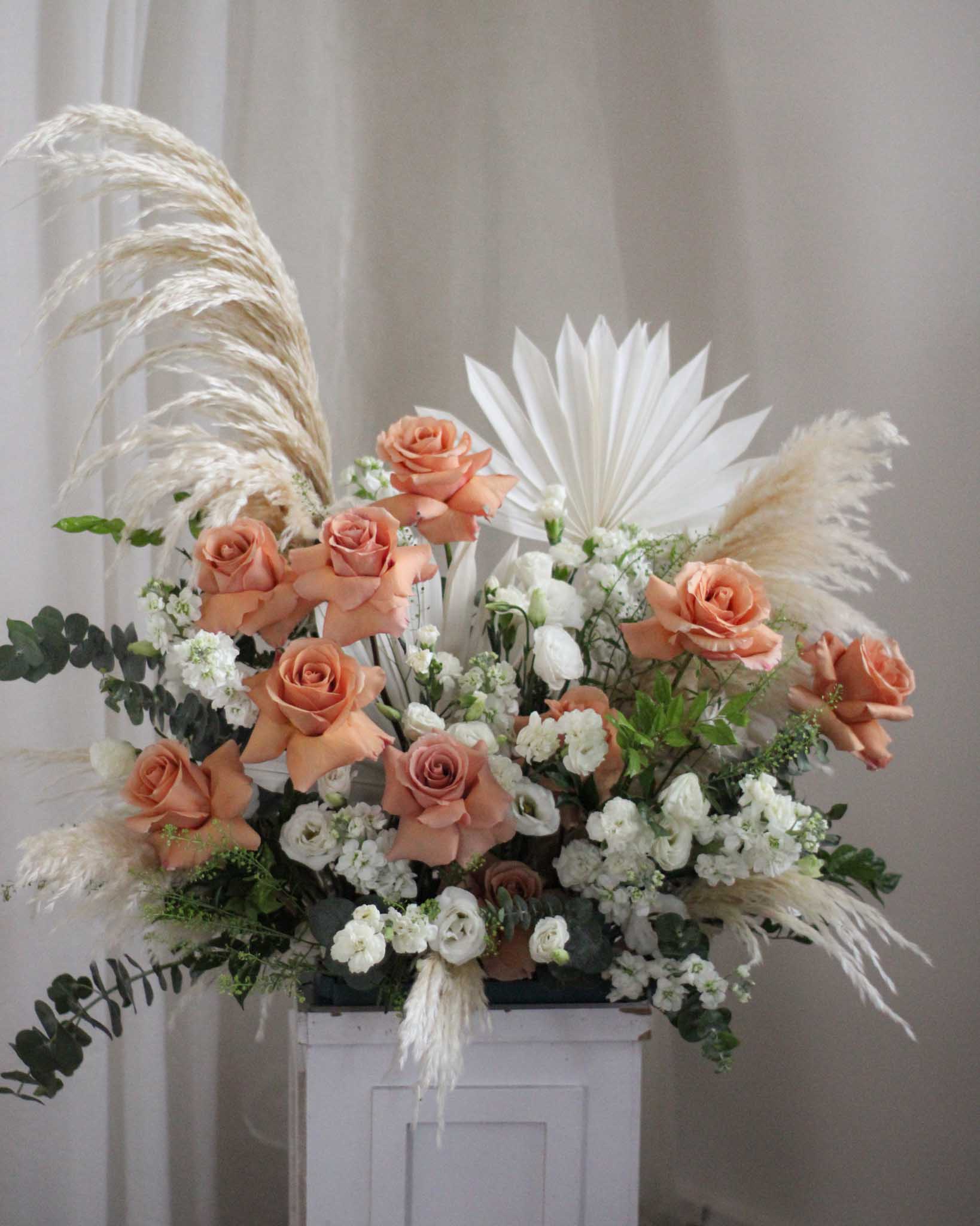 Wedding Hedge Frontal - Hushed Elegance | Free Same-Day Flower Delivery Singapore
