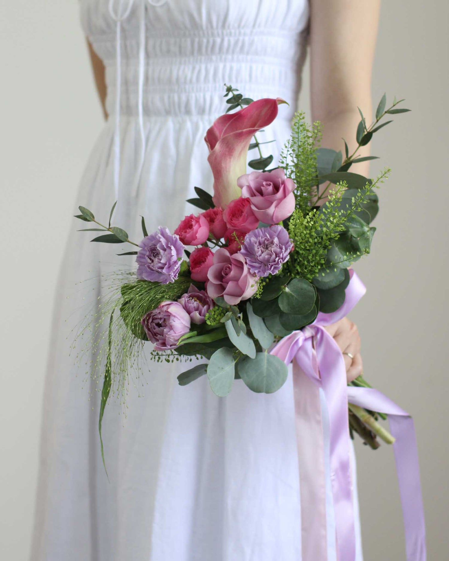 Infinity Purple Bridal Bouquet - Frontal | Free Same-Day Flower Delivery Singapore