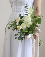 Infinity White Bridal Bouquet - Frontal | Free Same-Day Flower Delivery Singapore