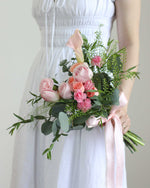 Infinity Pink Bridal Bouquet - Frontal | Free Same-Day Flower Delivery Singapore