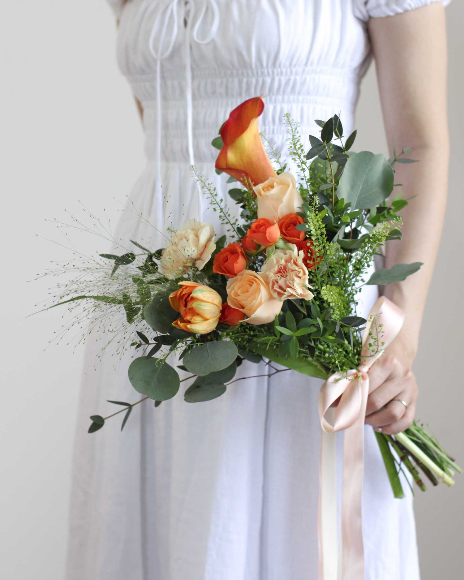 Infinity Champagne Bridal Bouquet - Frontal | Free Same-Day Flower Delivery Singapore