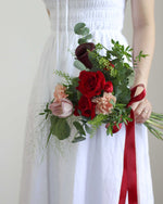 Infinity Red Bridal Bouquet - Frontal | Free Same-Day Flower Delivery Singapore